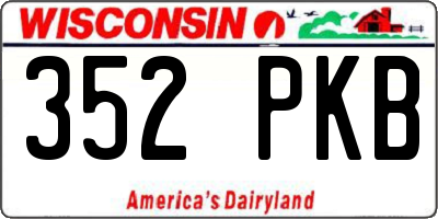 WI license plate 352PKB
