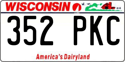 WI license plate 352PKC