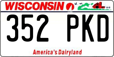 WI license plate 352PKD