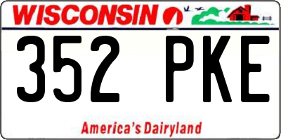 WI license plate 352PKE