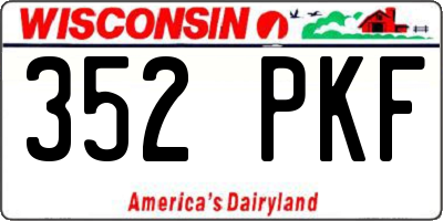 WI license plate 352PKF
