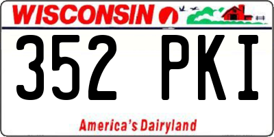 WI license plate 352PKI