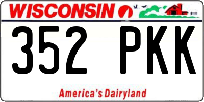 WI license plate 352PKK