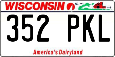 WI license plate 352PKL