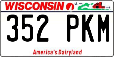 WI license plate 352PKM