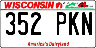 WI license plate 352PKN