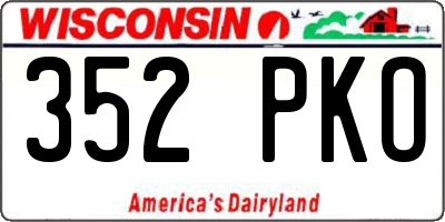 WI license plate 352PKO