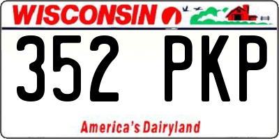 WI license plate 352PKP