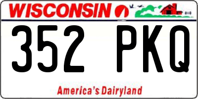 WI license plate 352PKQ