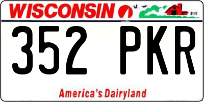 WI license plate 352PKR