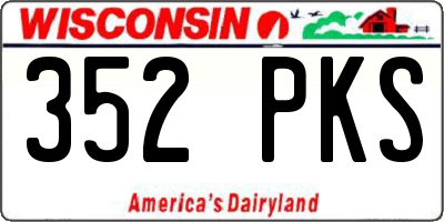 WI license plate 352PKS