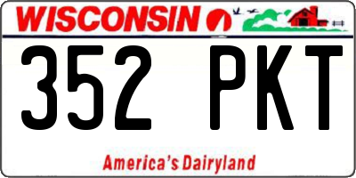 WI license plate 352PKT