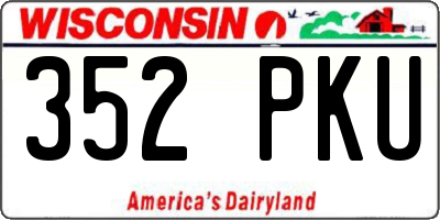 WI license plate 352PKU