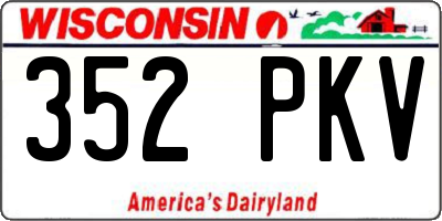 WI license plate 352PKV