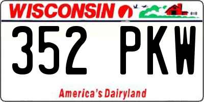 WI license plate 352PKW