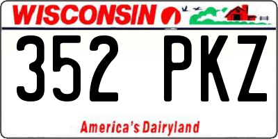 WI license plate 352PKZ