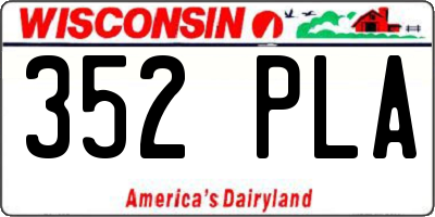 WI license plate 352PLA