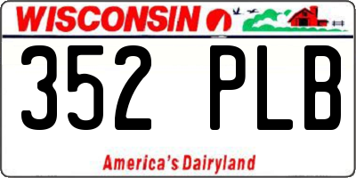 WI license plate 352PLB
