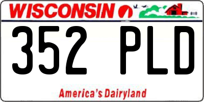 WI license plate 352PLD