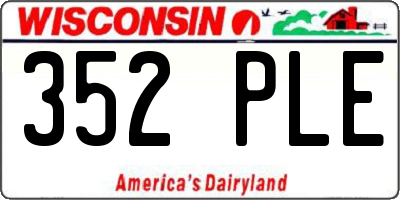 WI license plate 352PLE