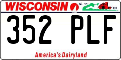WI license plate 352PLF