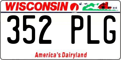 WI license plate 352PLG