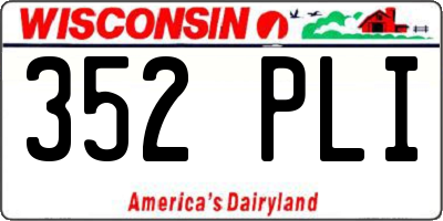 WI license plate 352PLI
