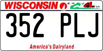 WI license plate 352PLJ