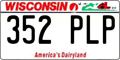WI license plate 352PLP