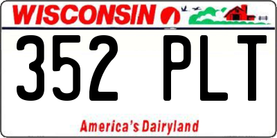 WI license plate 352PLT