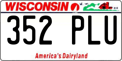 WI license plate 352PLU