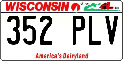 WI license plate 352PLV