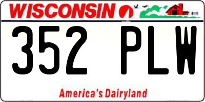 WI license plate 352PLW