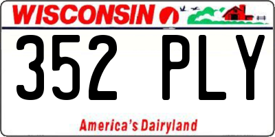 WI license plate 352PLY