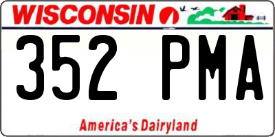 WI license plate 352PMA