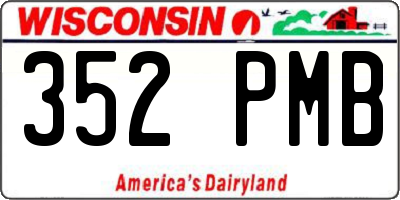 WI license plate 352PMB