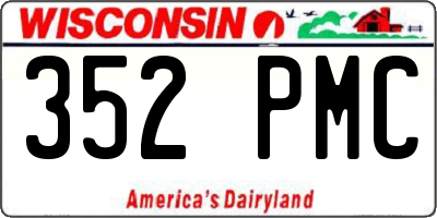 WI license plate 352PMC