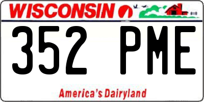 WI license plate 352PME