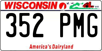 WI license plate 352PMG