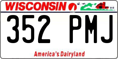 WI license plate 352PMJ