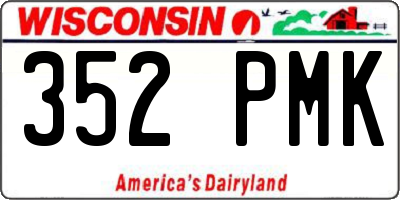 WI license plate 352PMK