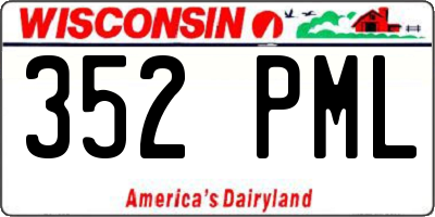 WI license plate 352PML