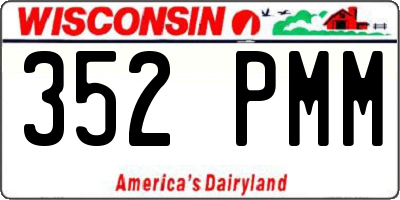 WI license plate 352PMM