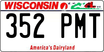 WI license plate 352PMT