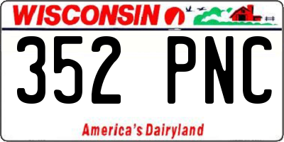 WI license plate 352PNC