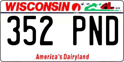 WI license plate 352PND