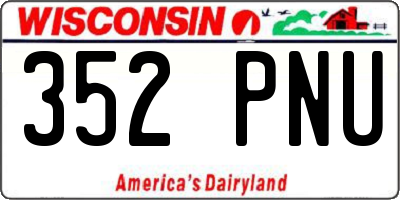 WI license plate 352PNU