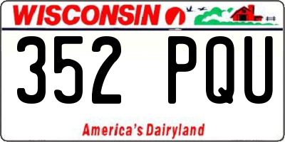 WI license plate 352PQU