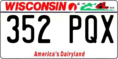 WI license plate 352PQX