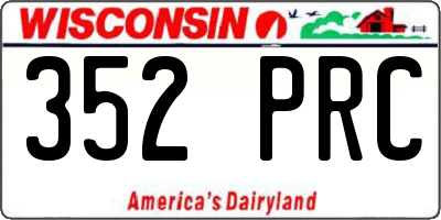 WI license plate 352PRC